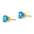 Image of 6mm 14K Yellow Gold 6mm Blue Topaz Checker Earrings