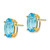 Image of 15mm 14K Yellow Gold 14x10mm Oval Blue Topaz Earrings