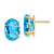 Image of 15mm 14K Yellow Gold 14x10mm Oval Blue Topaz Earrings