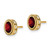 Image of 9mm 14K Yellow Gold Oval Garnet and Diamond Earrings