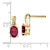 Image of 10k Yellow Gold Created Ruby and Diamond Earrings
