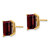 Image of 9mm 14K Yellow Gold 9x7mm Emerald-cut Garnet Earrings