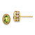 Image of 9mm 14K Yellow Gold Oval Peridot and Diamond Earrings