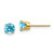 Image of 5mm 14K Yellow Gold 5mm Blue Topaz Earrings - December