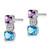 Image of 12mm 14k White Gold Amethyst/Blue Topaz/Diamond Earrings