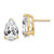 Image of 13mm 14K Yellow Gold 12x8mm Pear Cubic Zirconia Earrings
