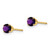 Image of 4mm 14K Yellow Gold 4mm February/Amethyst Post Earrings