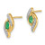 Image of 13mm 10k Yellow Gold 1/15ctw Diamond and Emerald Earrings
