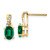 Image of 10k Yellow Gold Created Emerald and Diamond Earrings