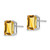 11mm 14k White Gold 10x8 Emerald-cut Citrine Stud Earrings