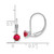 Image of 13mm 14k White Gold 4mm Round July/Ruby Leverback Earrings