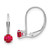 Image of 13mm 14k White Gold 4mm Round July/Ruby Leverback Earrings