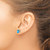 8mm 14k White Gold 7x5mm Oval Blue Topaz Checker Earrings