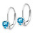 Image of 17mm 14k White Gold 5mm Heart Blue Topaz Leverback Earrings