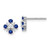 Image of 7mm 14k White Gold Blue Sapphire and Diamond Post Earrings