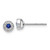 Image of 5mm 14k White Gold Diamond and Sapphire Halo Post Earrings