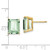 Image of 11mm 14K Yellow Gold 10x8 Emerald-Cut Green Quartz Earrings