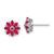 Image of 10mm Sterling Silver Rhodium-plated Diamond & Ruby Earrings