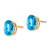 11mm 14K Yellow Gold 10x8mm Oval Blue Topaz Checker Earrings