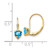 Image of 17mm 14K Yellow Gold 5mm Heart Blue Topaz Leverback Earrings