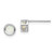 Image of 4mm 14k White Gold 4mm Oval Bezel October/Opal Post Earrings