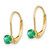 Image of 13mm 14K Yellow Gold 4mm Round May/Emerald Leverback Earrings
