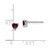 Image of 4.5mm Sterling Silver 4mm Heart Rhodolite Garnet Post Earrings