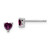 Image of 4.5mm Sterling Silver 4mm Heart Rhodolite Garnet Post Earrings