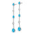 Image of 51.3mm 14k White Gold Blue Topaz and White Topaz Dangle Earrings