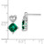 Image of 13.3mm 14k White Gold Created Emerald and Diamond Heart Earrings