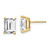 Image of 9mm 14K Yellow Gold 9x7mm Emerald-cut Cubic Zirconia Earrings