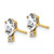7mm 14K Yellow Gold Diamond & White Topaz Birthstone Earrings