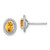 Image of 9.6mm Sterling Silver Rhodium-plated Citrine Oval Post Earrings