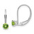 Image of 13mm 14k White Gold 4mm Round August/Peridot Leverback Earrings