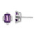 Image of 9.8mm 14k White Gold Emerald-shape Amethyst and Diamond Earrings