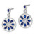 Image of 23.5mm 14k White Gold Sapphire and Diamond Floral Dangle Earrings