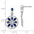 Image of 23.5mm 14k White Gold Sapphire and Diamond Floral Dangle Earrings