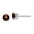Image of 6mm 14k White Gold 5mm Round Checker-Cut Smoky Quartz Earrings