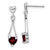 Image of 22mm Sterling Silver Polished Garnet Heart Post Dangle Earrings