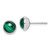 Image of 8.52mm Sterling Silver Rhodium-plated 7mm Malachite Post Earrings
