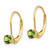 Image of 13mm 14K Yellow Gold 4mm Round August/Peridot Leverback Earrings