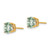 Image of 8mm 14K Yellow Gold 7mm Round Checker-Cut Green Quartz Earrings