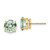 Image of 9mm 14K Yellow Gold 8mm Round Checker-Cut Green Quartz Earrings