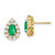 Image of 11.4mm 14K Yellow Gold Pear Emerald and Diamond Halo Post Earrings