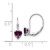 Image of 17mm 14k White Gold 5mm Heart Rhodolite Garnet Leverback Earrings