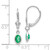 Image of 23mm 14k White Gold 6x4 Oval Bezel May/Emerald Leverback Earrings