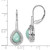 Image of 28.25mm 14k White Gold Pear Amazonite and Diamond Leverback Earrings