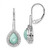 Image of 28.25mm 14k White Gold Pear Amazonite and Diamond Leverback Earrings