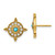 Image of 14.5mm 14K Yellow Gold Simulated Turquoise and White Topaz Earrings