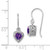 Image of 22mm Sterling Silver Rhodium-plated Amethyst Small Heart Earrings